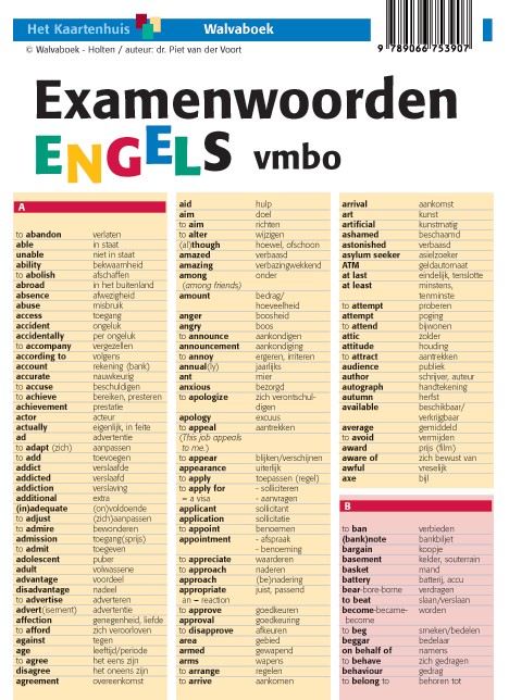 WEFEWO002 Examenwoorden Engels vmbo, taalkaart
