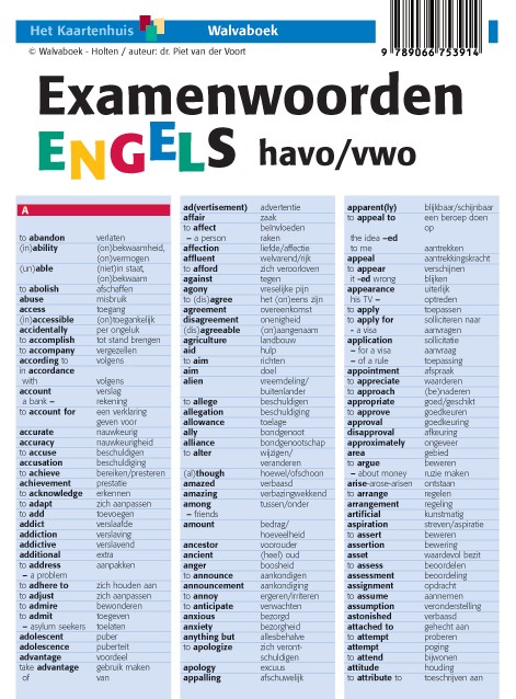 WEFEWO003 Examenwoorden Engels havo/vwo, taalkaart