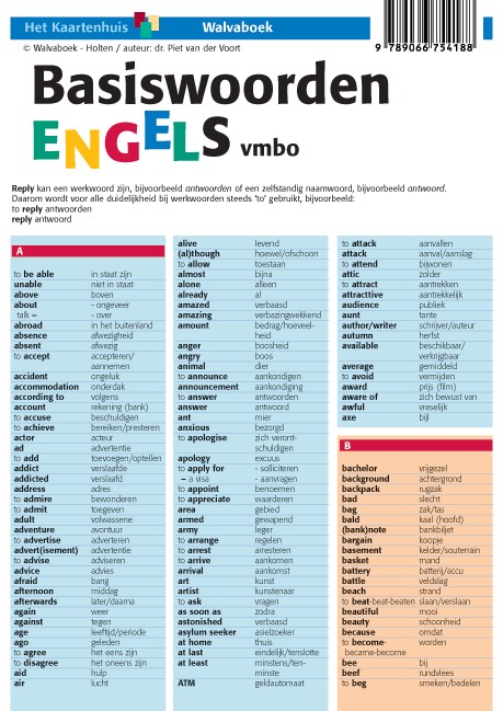 WEFBWO001 Basiswoorden Engels vmbo, taalkaart
